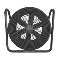 Un ventilateur électrique comme gonfleur en continu.